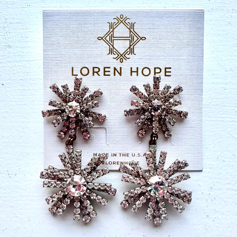 Loren Hope Starlet Statement Crystal earrings (gold) NWT
